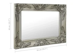 Espejo de pared estilo barroco 50x40 cm Plata