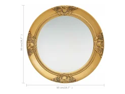 Espejo de pared estilo barroco dorado 50 cm ES254855