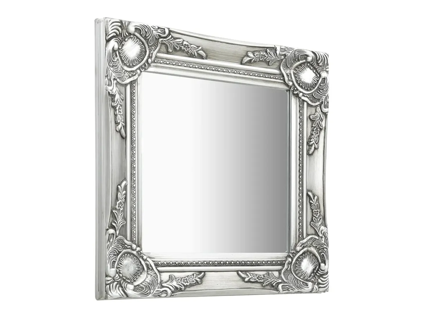 Espejo de pared estilo barroco 40x40 cm Plata