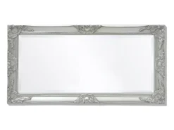 Espejo de pared estilo barroco plateado 100x50 cm ES448102