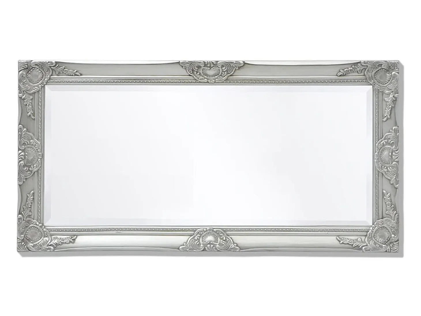 Espejo de pared estilo barroco plateado 100x50 cm ES448102