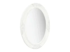 Espejo de pared estilo barroco 50x70 cm Blanco