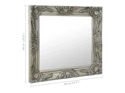 Espejo de pared estilo barroco 60x60 cm Plata