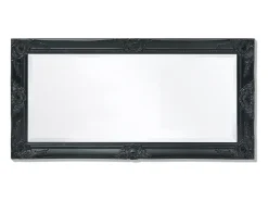 Espejo de pared estilo barroco 100x50 cm negro ES537820