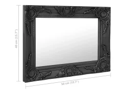 Espejo de pared estilo barroco 50x40 cm negro