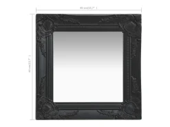 Espejo de pared estilo barroco negro 40x40 cm ES558845