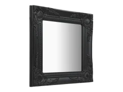 Espejo de pared estilo barroco negro 40x40 cm ES558845