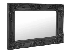 Espejo de pared estilo barroco negro 60x40 cm ES599304