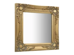 Espejo de pared estilo barroco dorado 40x40 cm ES334481