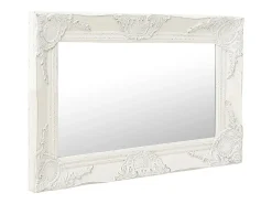Espejo de pared estilo barroco 60x40 cm Blanco
