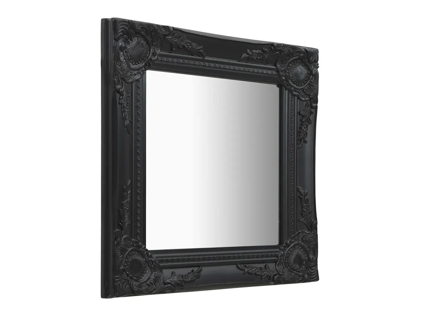 Espejo de pared estilo barroco 40x40 cm negro