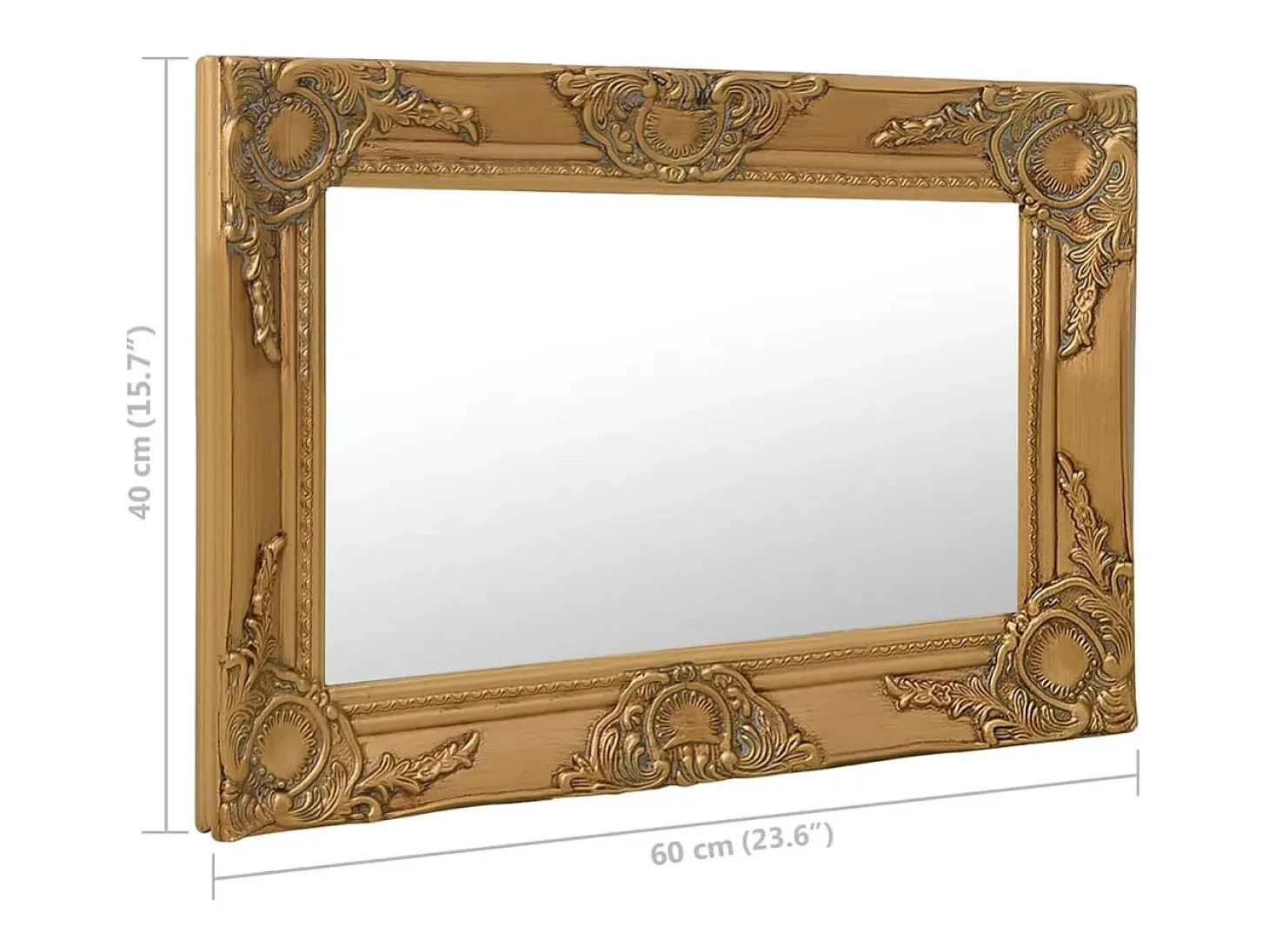 Espejo de pared estilo barroco 60x40 cm Dorado