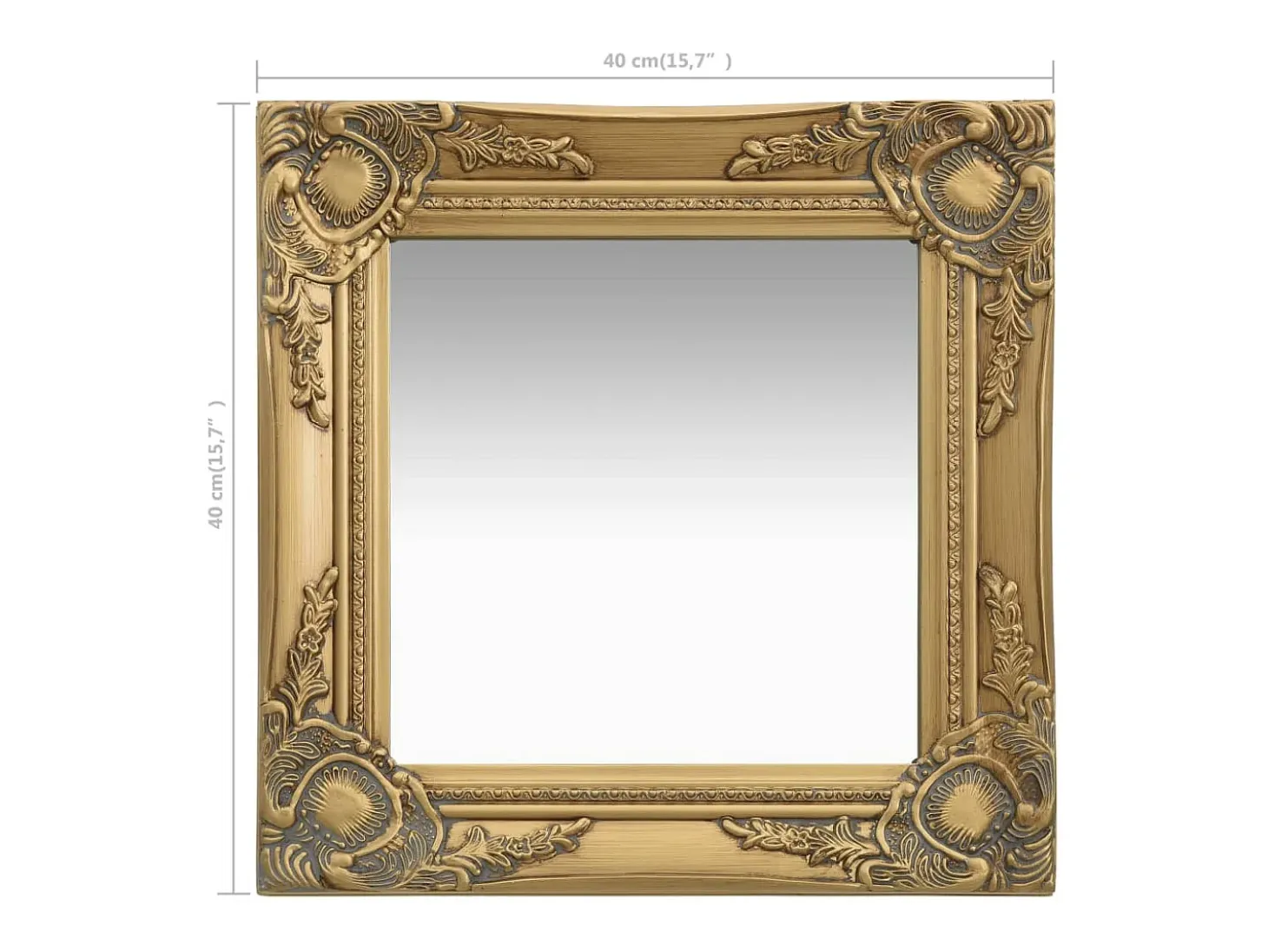Espejo de pared estilo barroco 40x40 cm Dorado