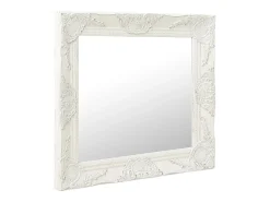 Espejo de pared estilo barroco 50x50 cm Blanco