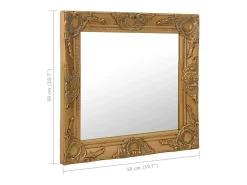 Espejo de pared estilo barroco 50x50 cm Dorado