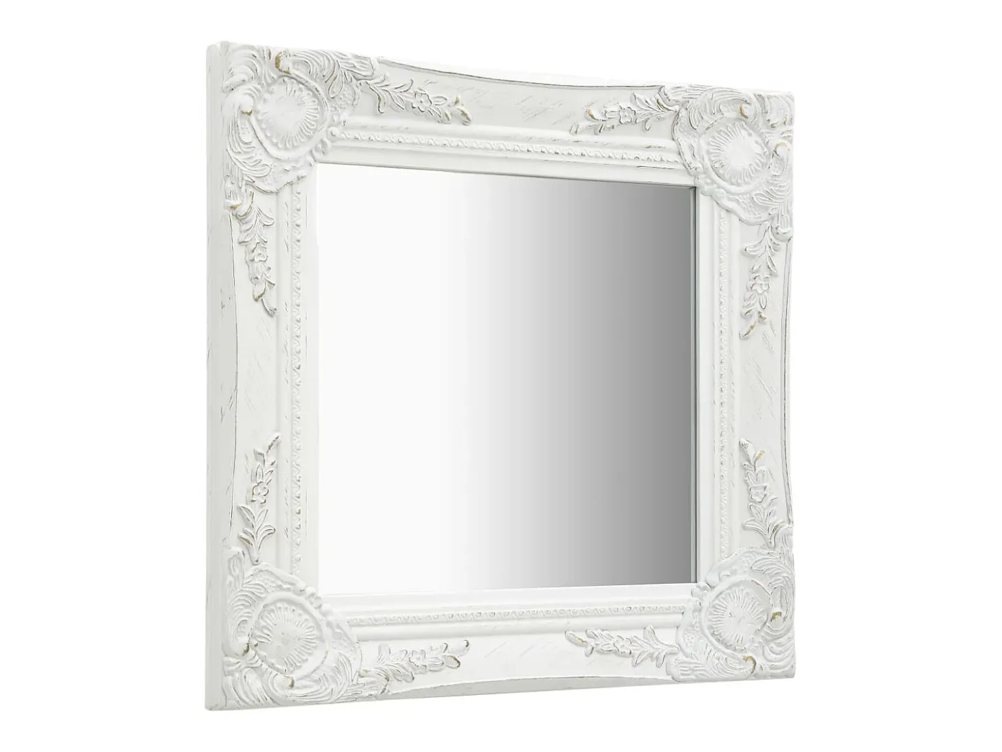 Espejo de pared estilo barroco 40x40 cm Blanco