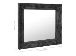 Espejo de pared estilo barroco 60x60 cm negro