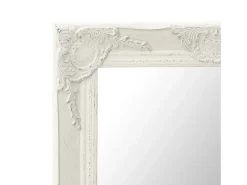Espejo de pared estilo barroco blanco 60x60 cm ES435492