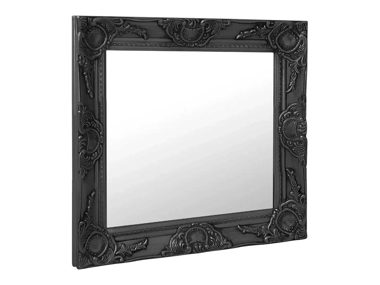 Espejo de pared estilo barroco 50x50 cm negro