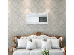Espejo de pared estilo barroco 100x50 cm blanco