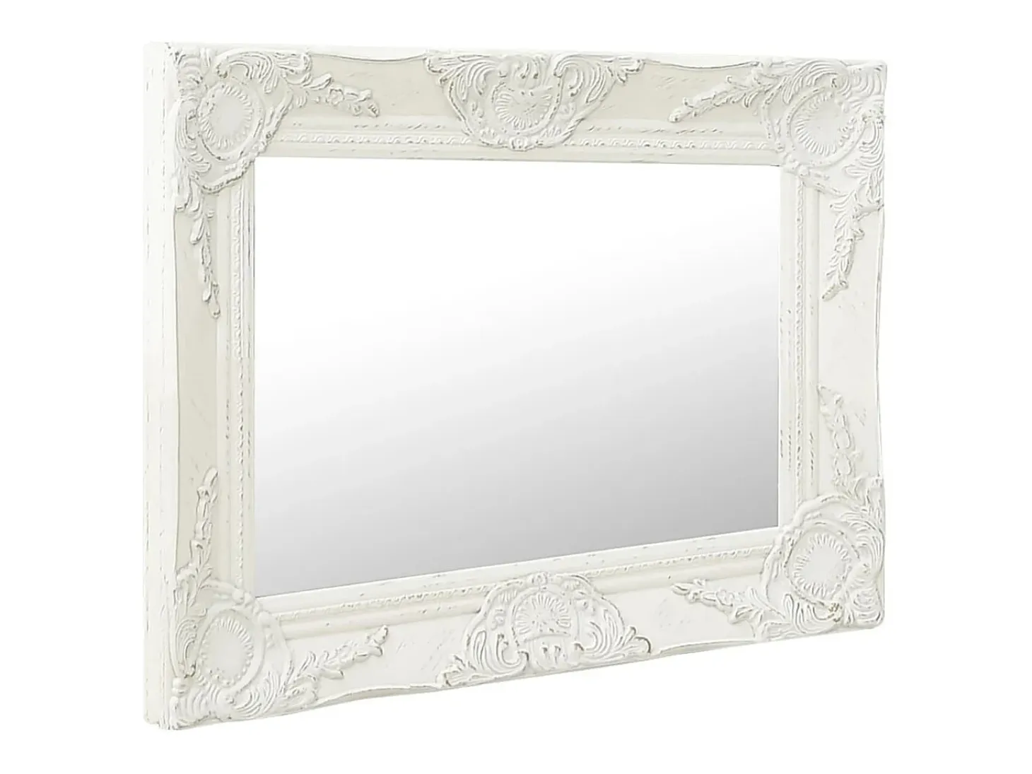 Espejo de pared estilo barroco 50x40 cm Blanco