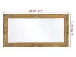 Espejo de pared estilo barroco 100x50 cm Dorado