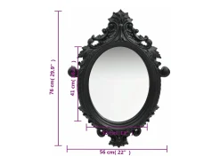 Espejo de pared estilo castillo negro 56x76 cm ES329531