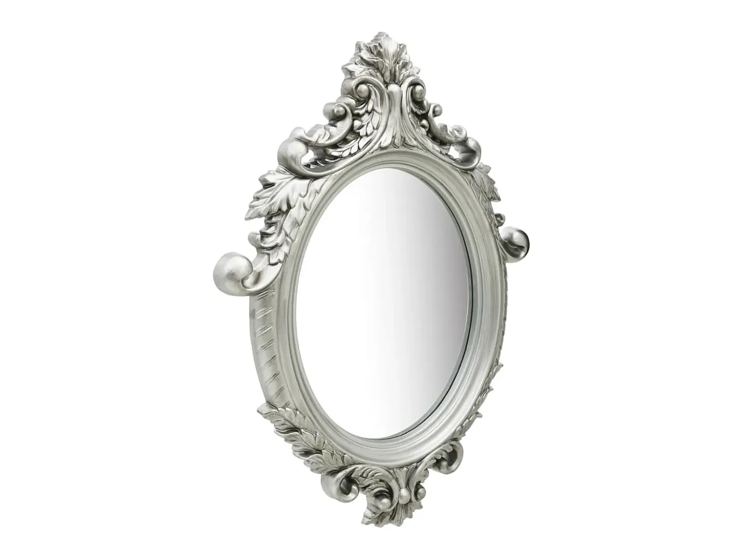 Espejo de pared estilo castillo 56x76 cm Plata
