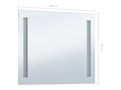 Espejo de pared LED para baño 100x60 cm