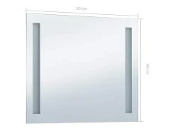 Espejo de pared LED para baño 80x60 cm