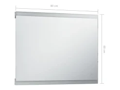 Espejo de pared LED para baño con sensor táctil 80x60 cm
