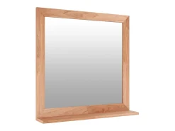 Espejo de pared madera maciza nogal 55x55 cm ES391491