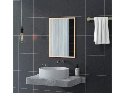 Espejo de pared Malva Homcom con marco natural 70x50x2 cm