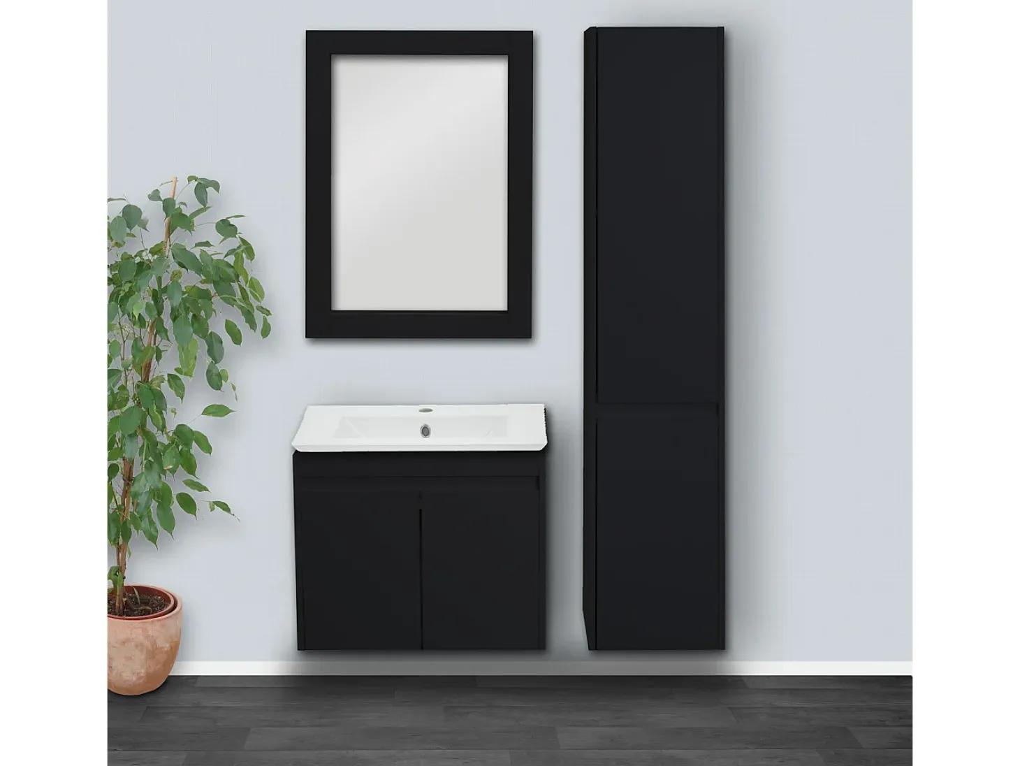 Espejo de pared MCW-L86, negro