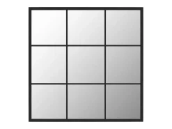 Espejo de pared metal negro 60x60 cm ES669336