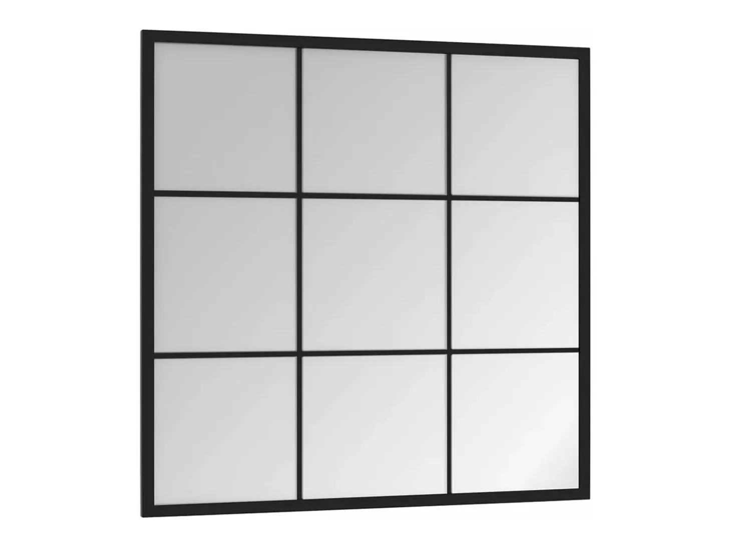 Espejo de pared metal negro 60x60 cm ES669336