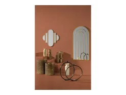 Espejo de pared moderno de metal dorado ZIRA - L 84 x H 82 cm