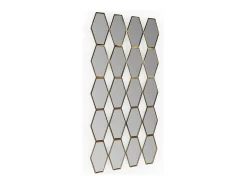 Espejo de pared moderno ZIMMO de metal dorado - L 72 x H 133 cm