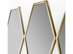 Espejo de pared moderno ZIMMO de metal dorado - L 72 x H 133 cm