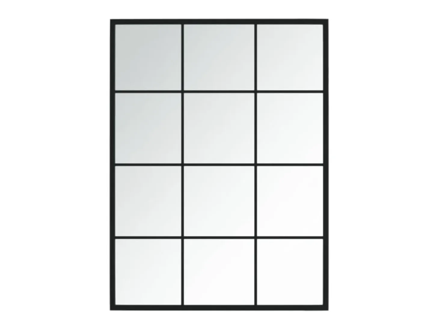 Espejo de pared negro de metal 80x60 cm