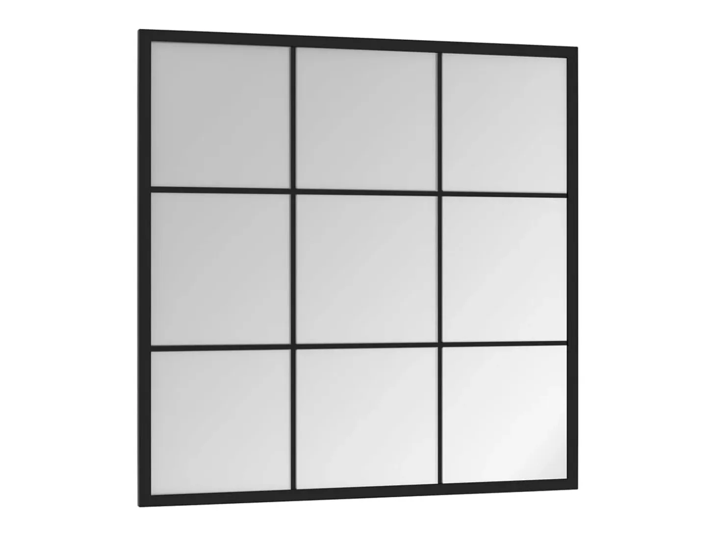 Espejo de pared negro de metal 60x60 cm