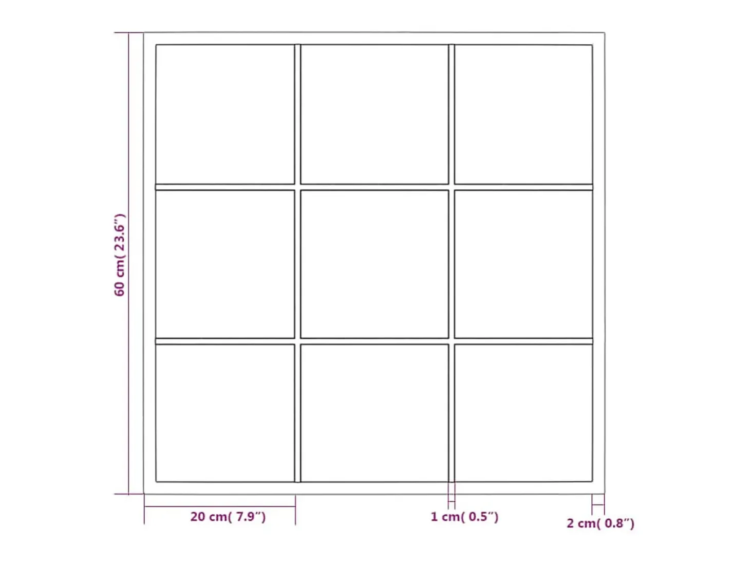 Espejo de pared negro de metal 60x60 cm