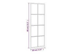Espejo de pared negro 30x80 cm rectangular hierro