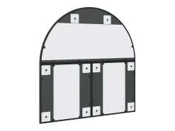 Espejo de pared negro 80x80 cm arco de hierro