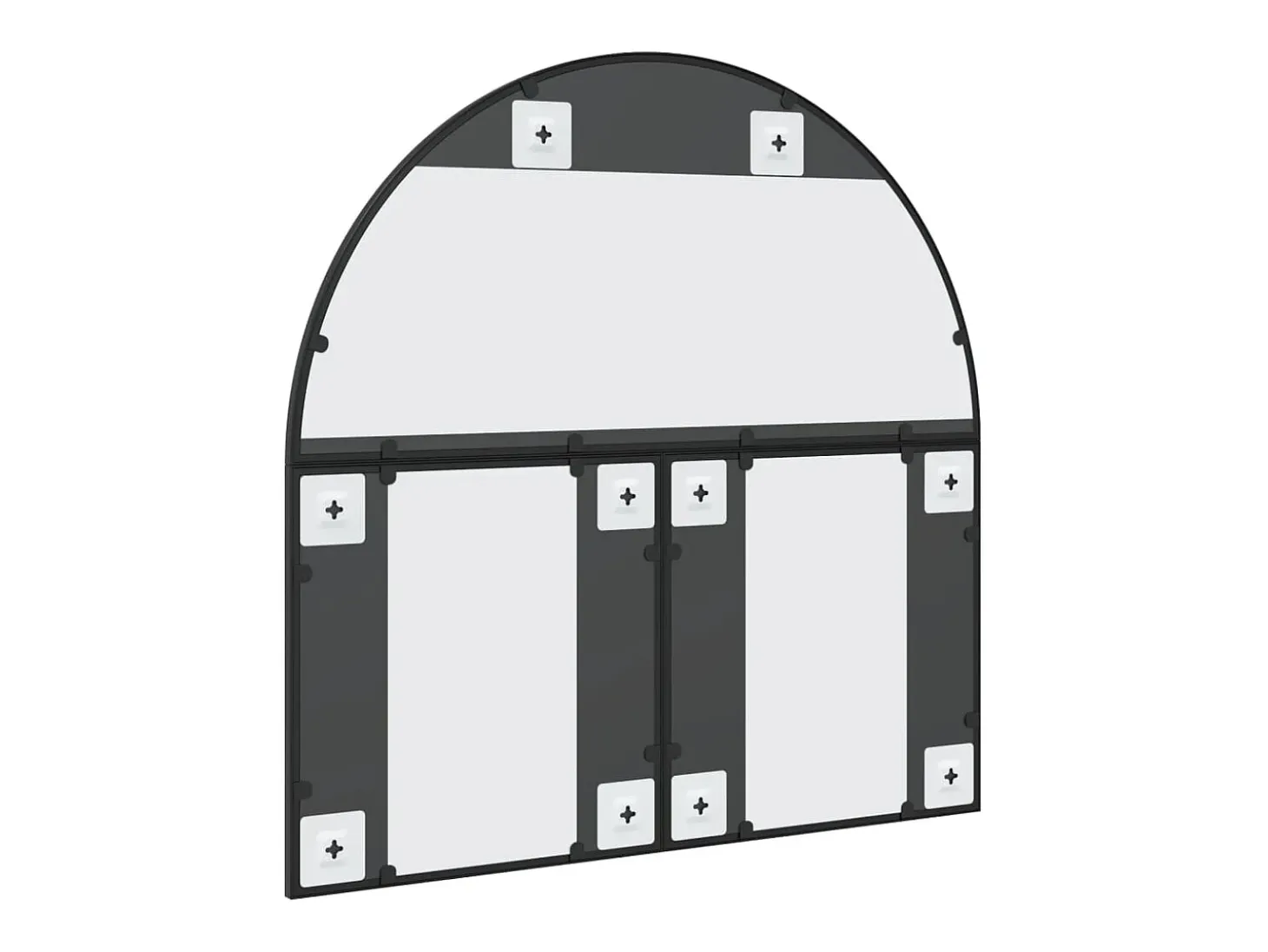 Espejo de pared negro 80x80 cm arco de hierro