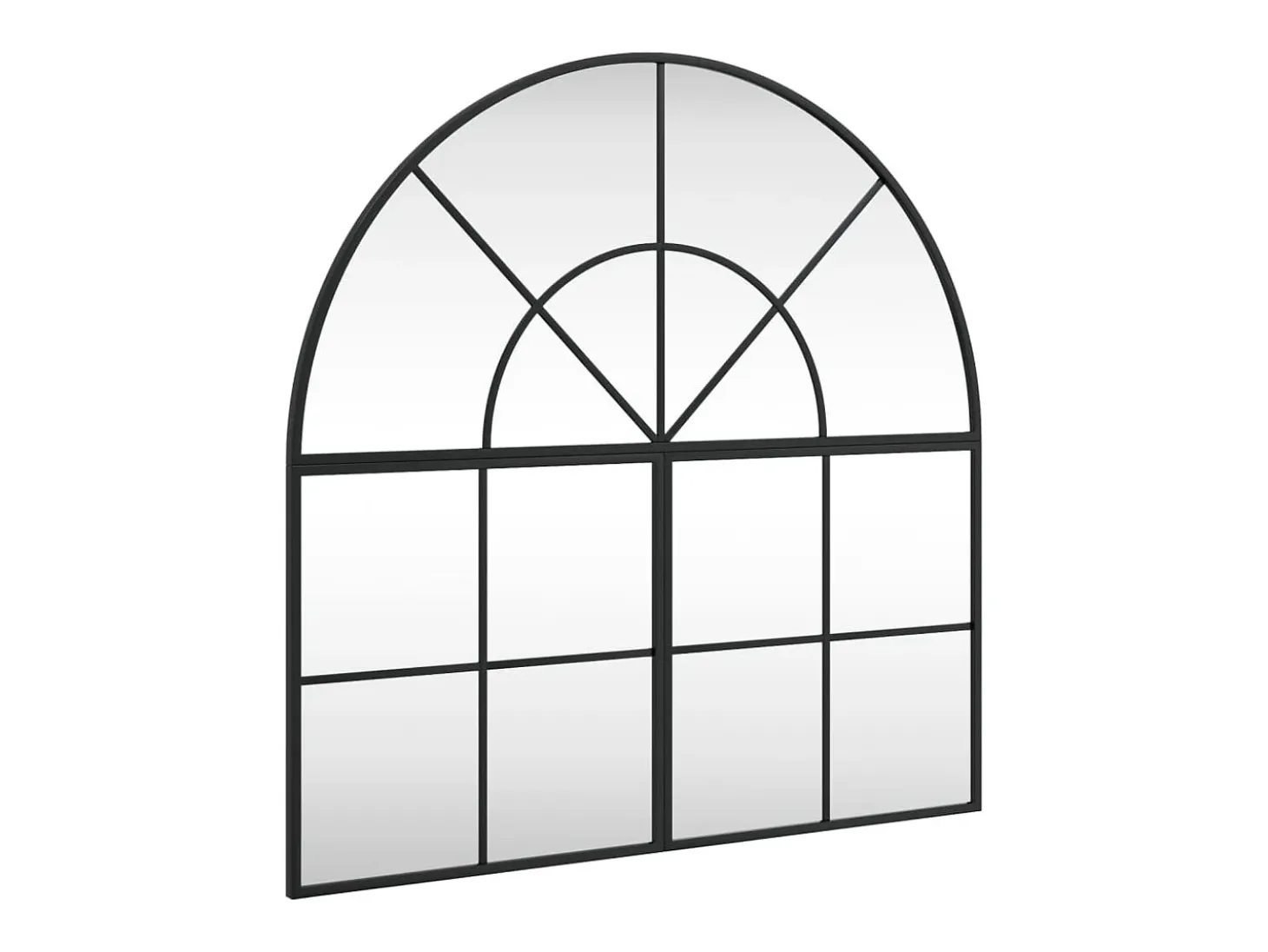 Espejo de pared negro 80x80 cm arco de hierro