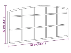 Espejo de pared negro 60x30 cm arco de hierro