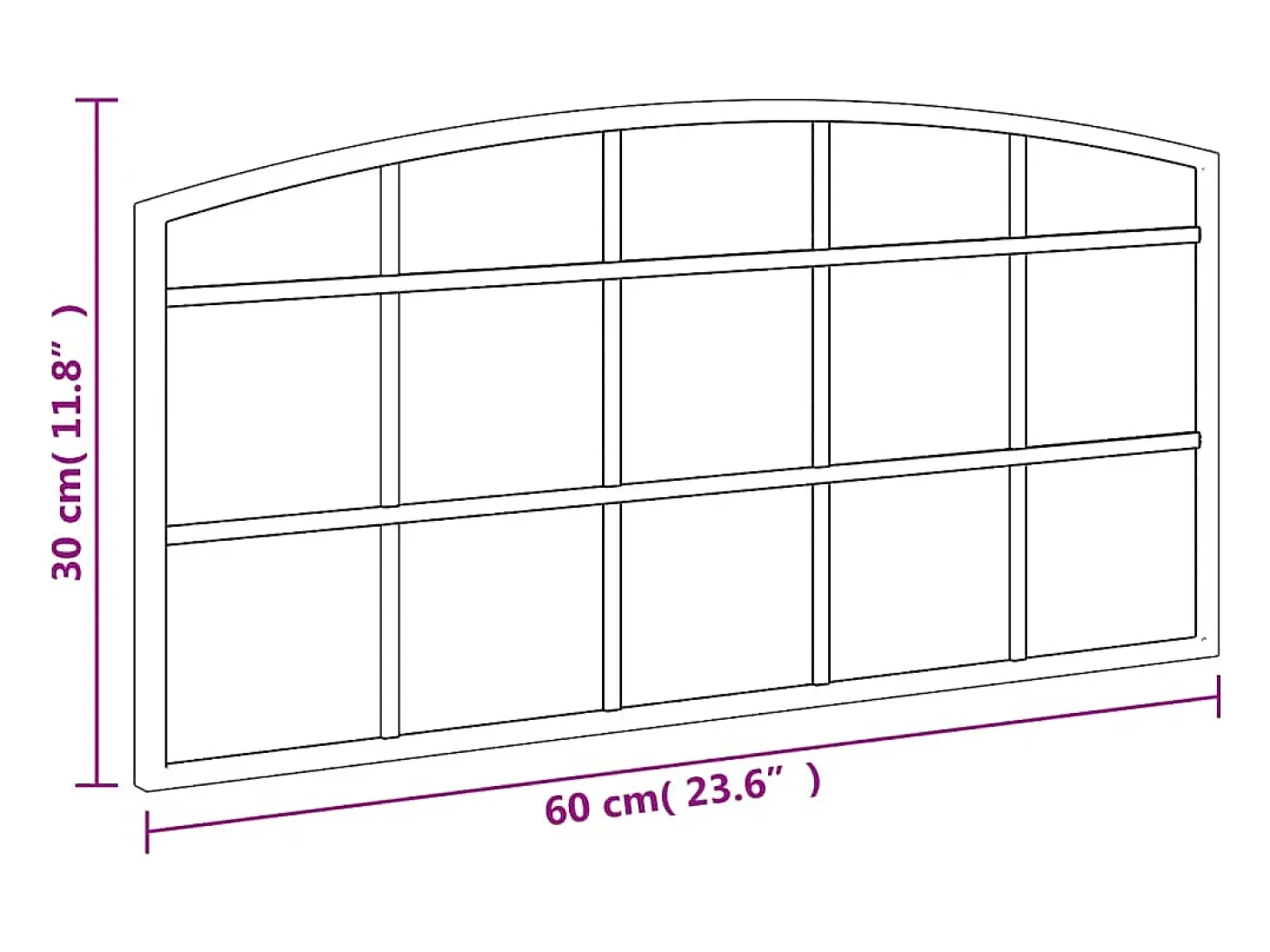 Espejo de pared negro 60x30 cm arco de hierro