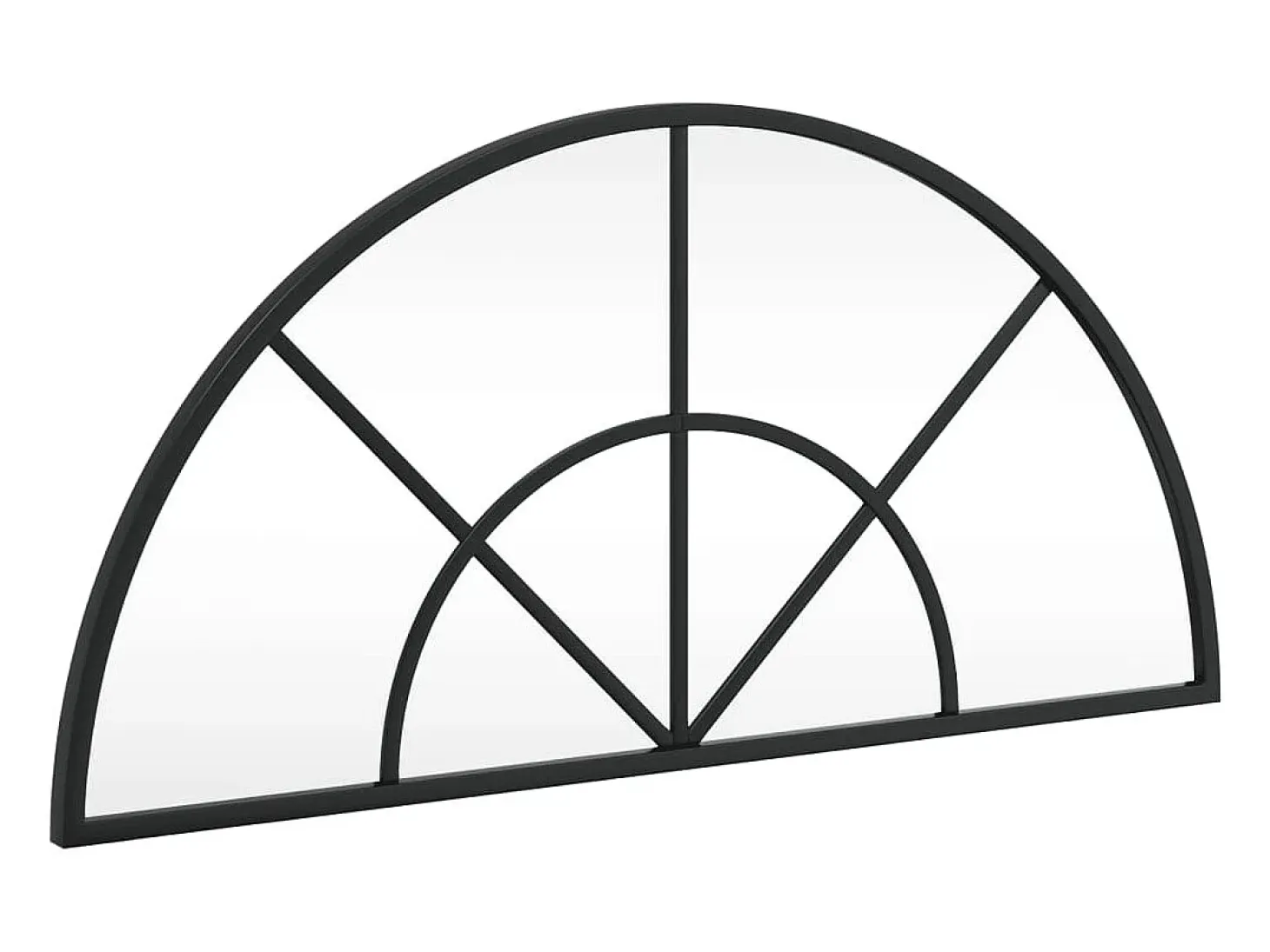 Espejo de pared negro 60x30 cm arco de hierro