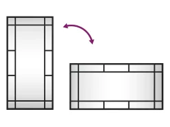 Espejo de pared negro 30x60 cm rectangular de hierro